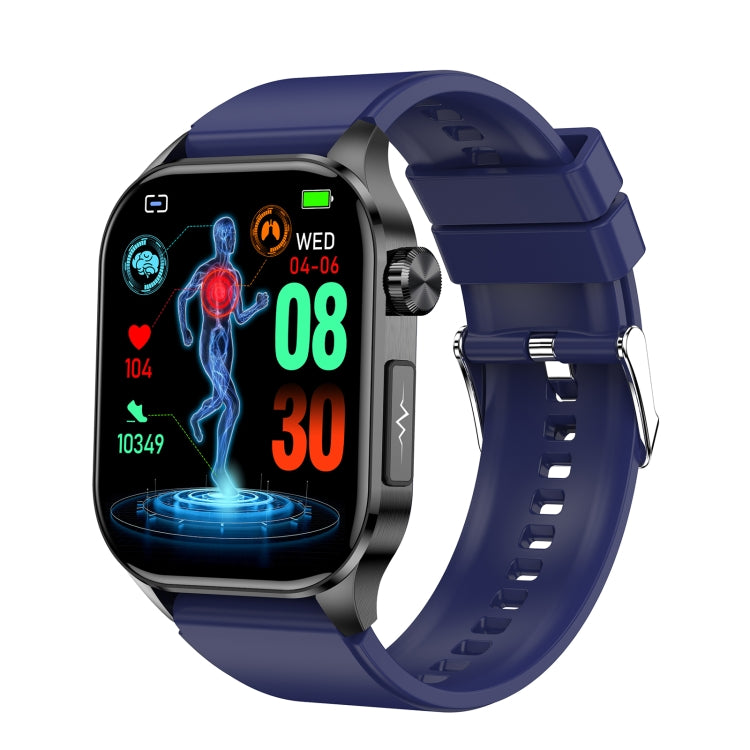 ET580 2.04 inch AMOLED Screen Sports Smart Watch Support Bluethooth Call /  ECG Function(Blue Silicone Band) - Smart Watches by PMC TechLife | Online Shopping South Africa | PMC TechLife