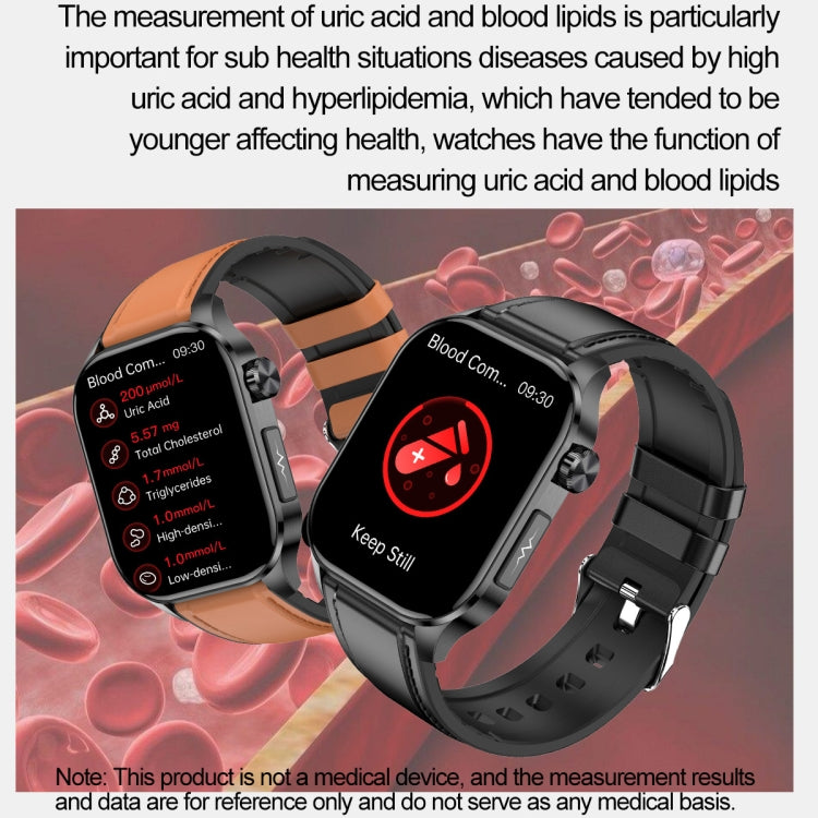 ET580 2.04 inch AMOLED Screen Sports Smart Watch Support Bluethooth Call /  ECG Function(Black Silicone Band) - Smart Watches by PMC TechLife | Online Shopping South Africa | PMC TechLife