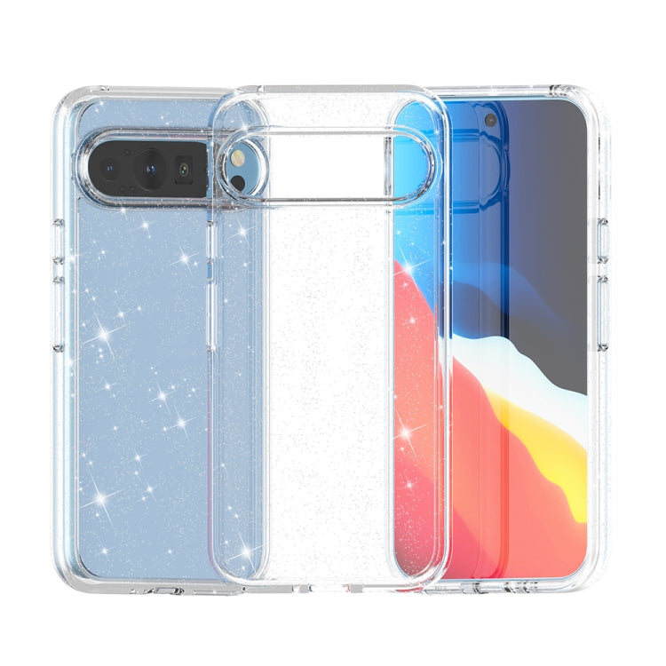 For Google Pixel 9 Pro XL Terminator Style Shockproof Phone Case(Glitter White) - Google Cases by PMC TechLife | Online Shopping South Africa | PMC TechLife | Buy Now Pay Later Mobicred