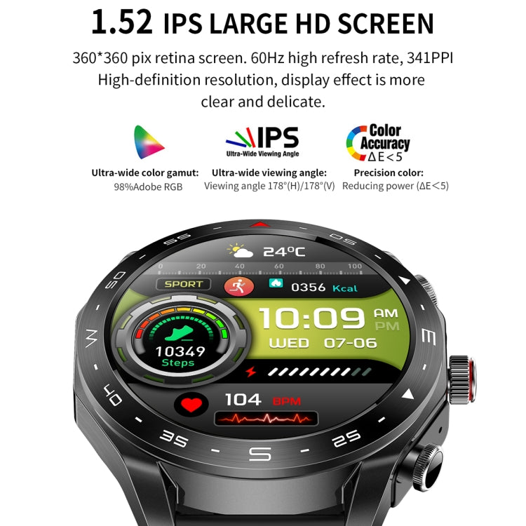 LEMFO T95 1.52 inch IPS Screen 2 in 1 Bluetooth Earphone Smart Watch Support Health Monitoring(Silver) - free shipping - PMC TechLife - Order now!
