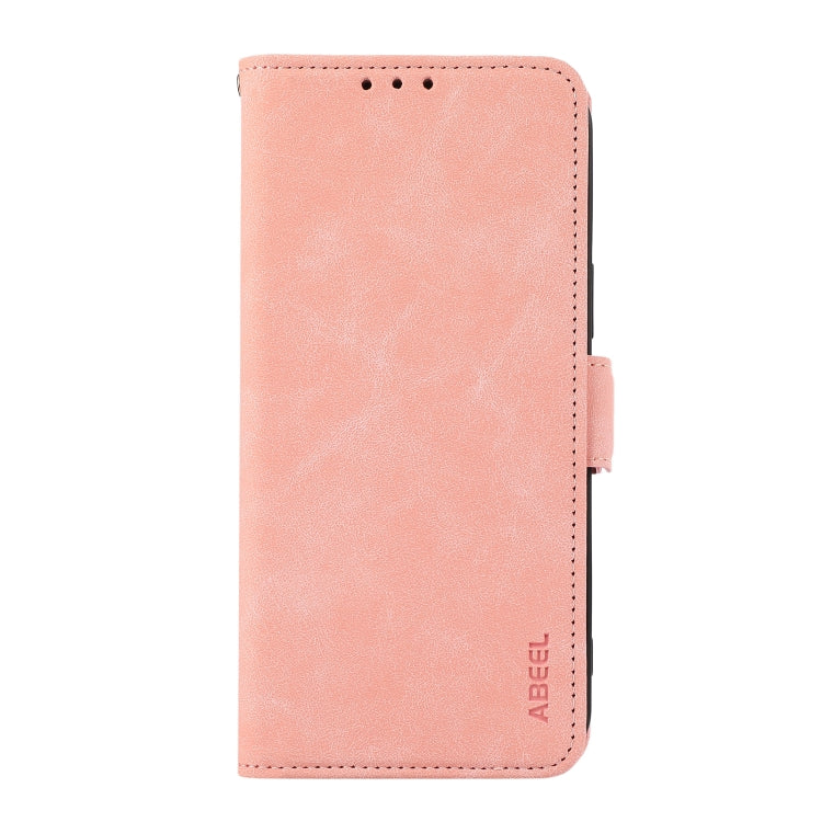 For iPhone 16 Plus ABEEL Frosted Magnetic RFID Leather Phone Case(Pink) - iPhone 16 Plus Cases by PMC TechLife | Online Shopping South Africa | PMC TechLife | Buy Now Pay Later Mobicred