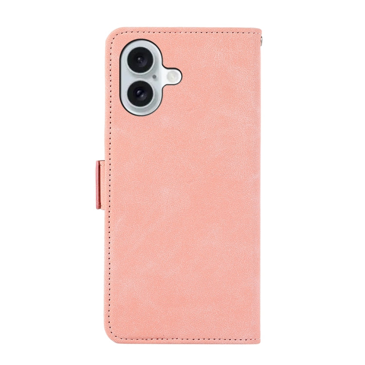 For iPhone 16 Plus ABEEL Frosted Magnetic RFID Leather Phone Case(Pink) - iPhone 16 Plus Cases by PMC TechLife | Online Shopping South Africa | PMC TechLife | Buy Now Pay Later Mobicred
