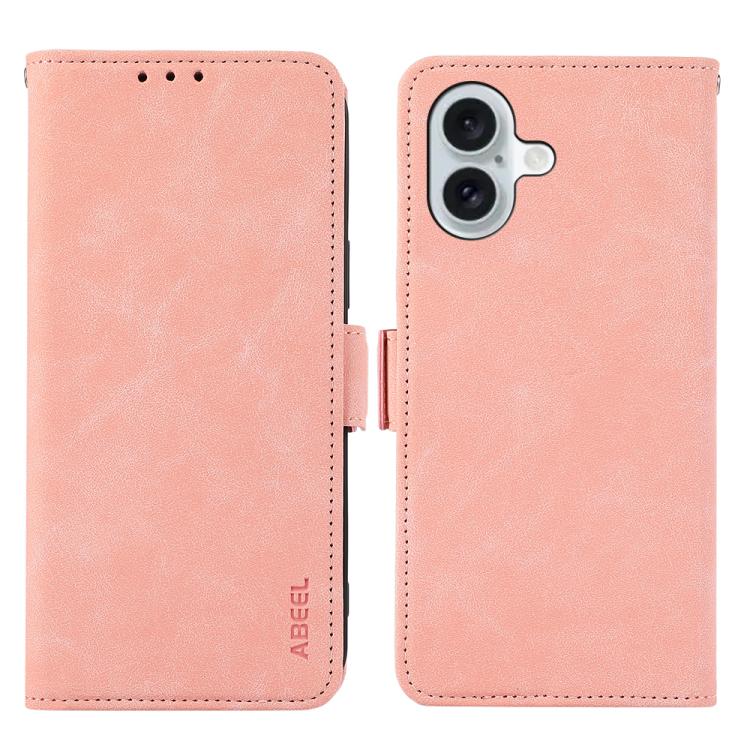 For iPhone 17 ABEEL Frosted Magnetic RFID Leather Phone Case(Pink) - free shipping - PMc TechLife - Order now!