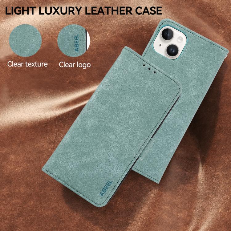 For iPhone 17 ABEEL Frosted Magnetic RFID Leather Phone Case(Cyan) - free shipping - PMc TechLife - Order now!