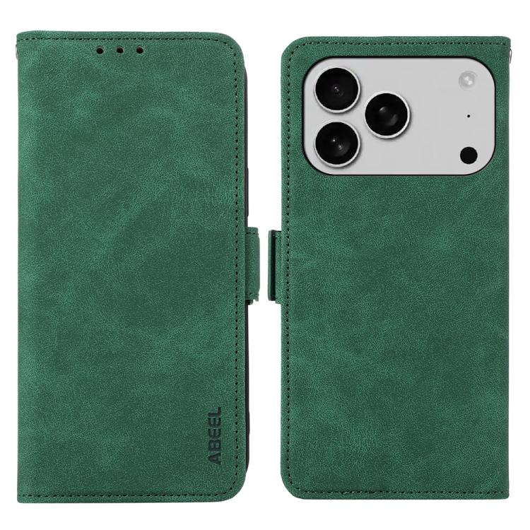 For iPhone 17 Pro ABEEL Frosted Magnetic RFID Leather Phone Case(Green) - free shipping - PMc TechLife - Order now!