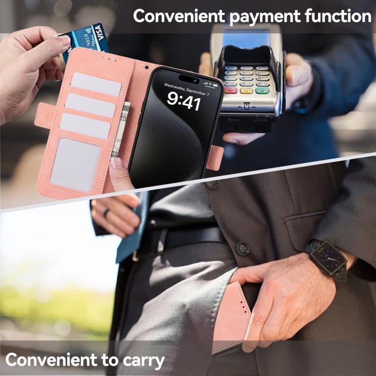 For iPhone 17 Pro Max ABEEL Frosted Magnetic RFID Leather Phone Case(Pink) - free shipping - PMc TechLife - Order now!