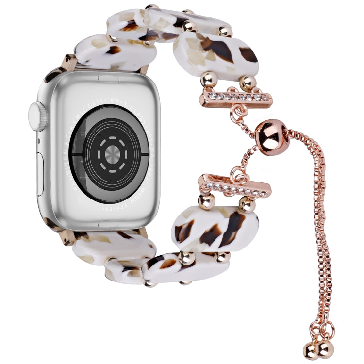 For Apple Watch Series 9 45mm Resin Retractable Chain Watch Band(Nougat) - free shipping - PMC TechLife - Order now!