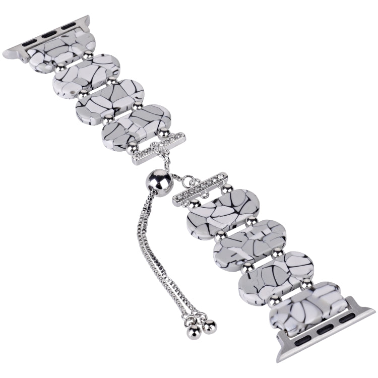 For Apple Watch Series 7 45mm Resin Retractable Chain Watch Band(Cracks) - Watch Bands by PMC TechLife | Online Shopping South Africa | PMC TechLife