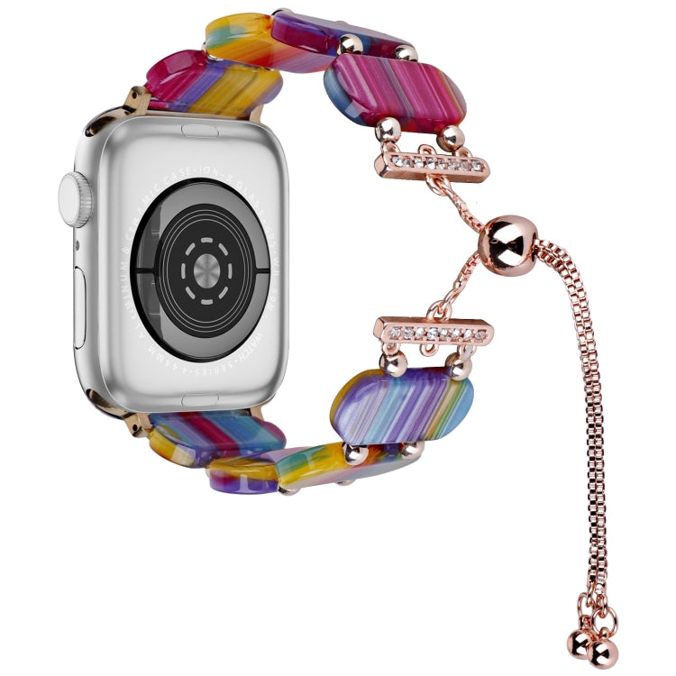 For Apple Watch SE 40mm Resin Retractable Chain Watch Band(Rainbow) - free shipping - PMC TechLife - Order now!