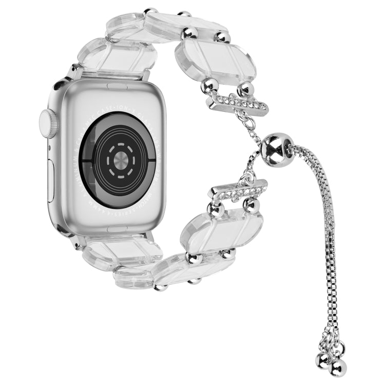 For Apple Watch Series 5 40mm Resin Retractable Chain Watch Band(Transparent) - free shipping - PMC TechLife - Order now!