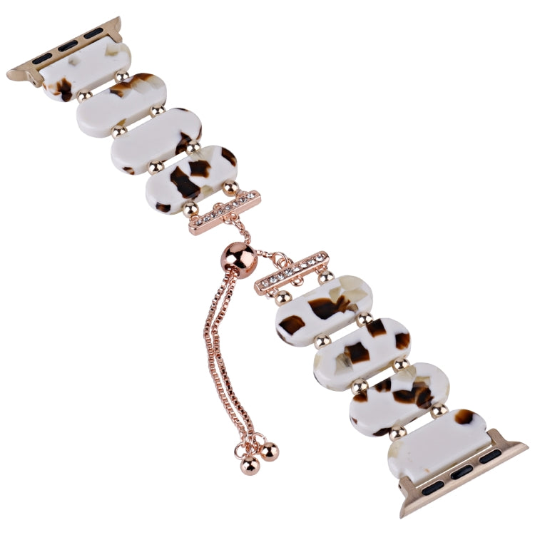 For Apple Watch Series 4 44mm Resin Retractable Chain Watch Band(Nougat) - Watch Bands by PMC TechLife | Online Shopping South Africa | PMC TechLife