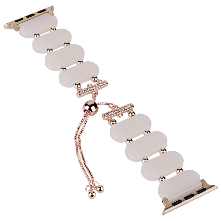 For Apple Watch Series 2 38mm Resin Retractable Chain Watch Band(Mermaid Pink) - Watch Bands by PMC TechLife | Online Shopping South Africa | PMC TechLife