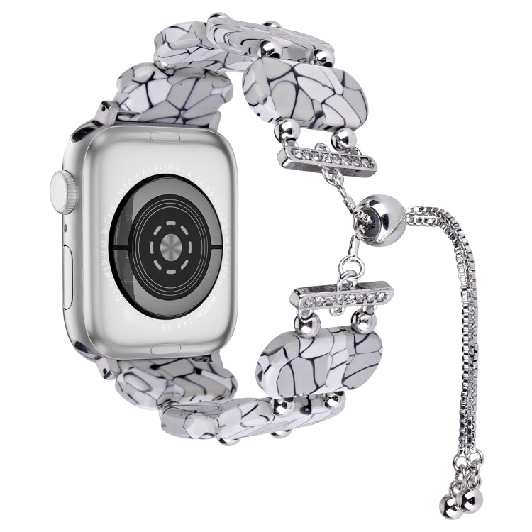 For Apple Watch 42mm Resin Retractable Chain Watch Band(Cracks) - Watch Bands by PMC TechLife | Online Shopping South Africa | PMC TechLife
