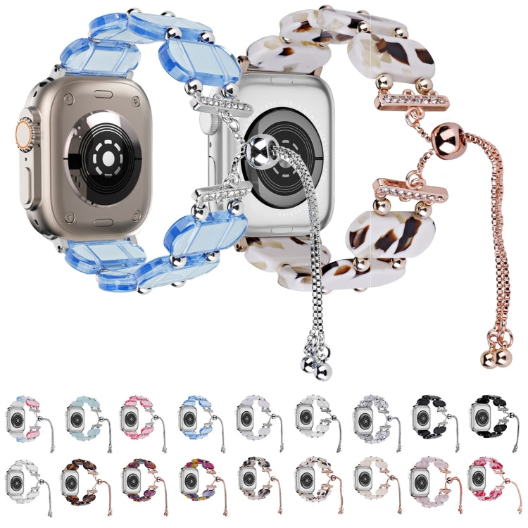 For Apple Watch Series 2 38mm Resin Retractable Chain Watch Band(Tortoiseshell) - free shipping - PMC TechLife - Order now!