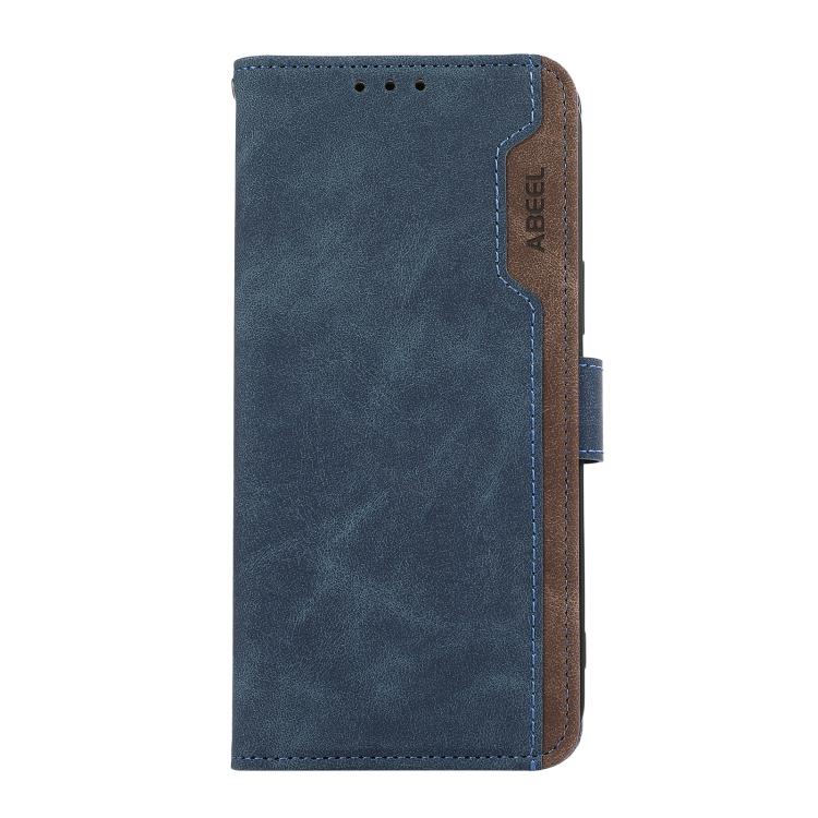 For iPhone 17 ABEEL Color Block Magnetic RFID Leather Phone Case(Blue-Brown) - free shipping - PMc TechLife - Order now!