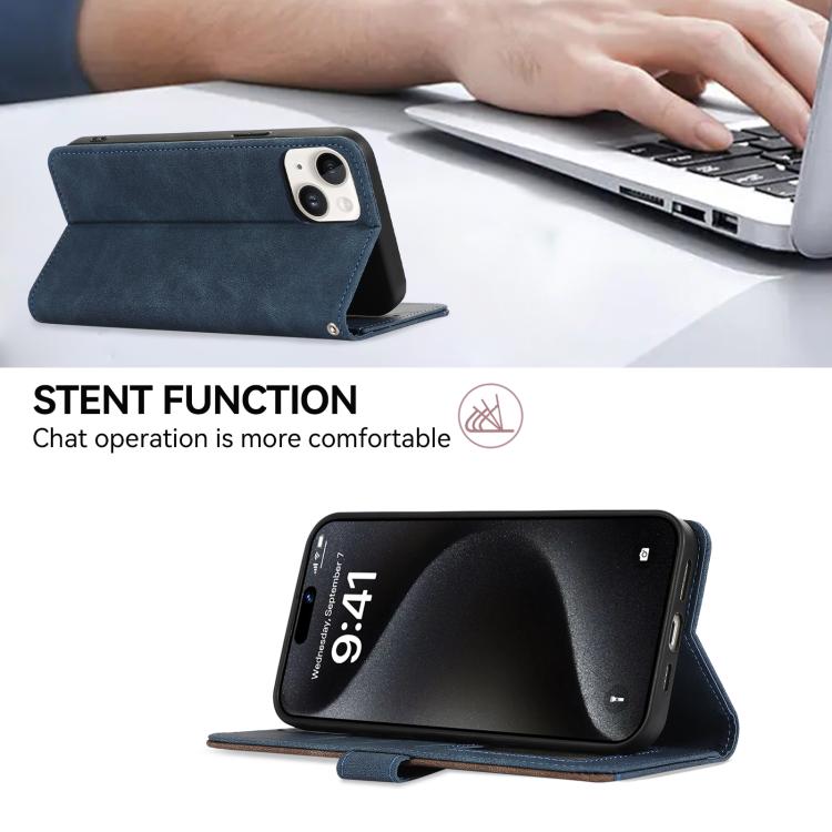 For iPhone 17 ABEEL Color Block Magnetic RFID Leather Phone Case(Blue-Brown) - free shipping - PMc TechLife - Order now!