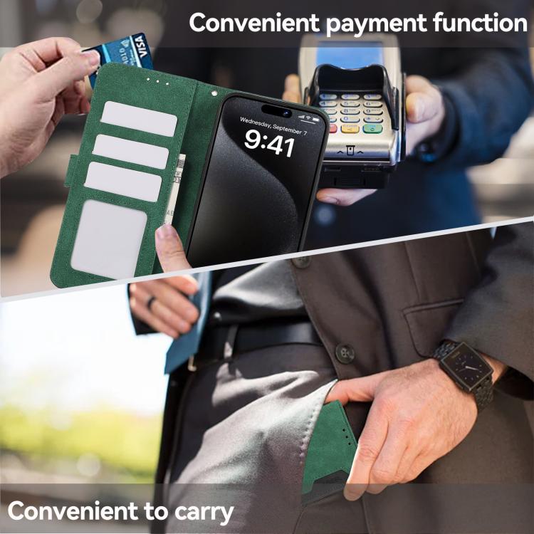 For iPhone 17 ABEEL Color Block Magnetic RFID Leather Phone Case(Green-Black) - free shipping - PMc TechLife - Order now!