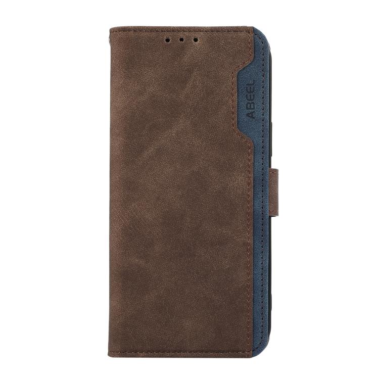 For iPhone 17 ABEEL Color Block Magnetic RFID Leather Phone Case(Brown-Blue) - free shipping - PMc TechLife - Order now!