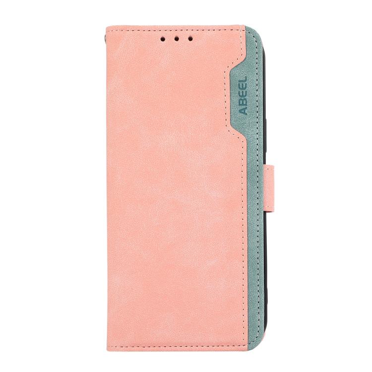 For iPhone 17 Air ABEEL Color Block Magnetic RFID Leather Phone Case(Pink-Cyan) - free shipping - PMc TechLife - Order now!