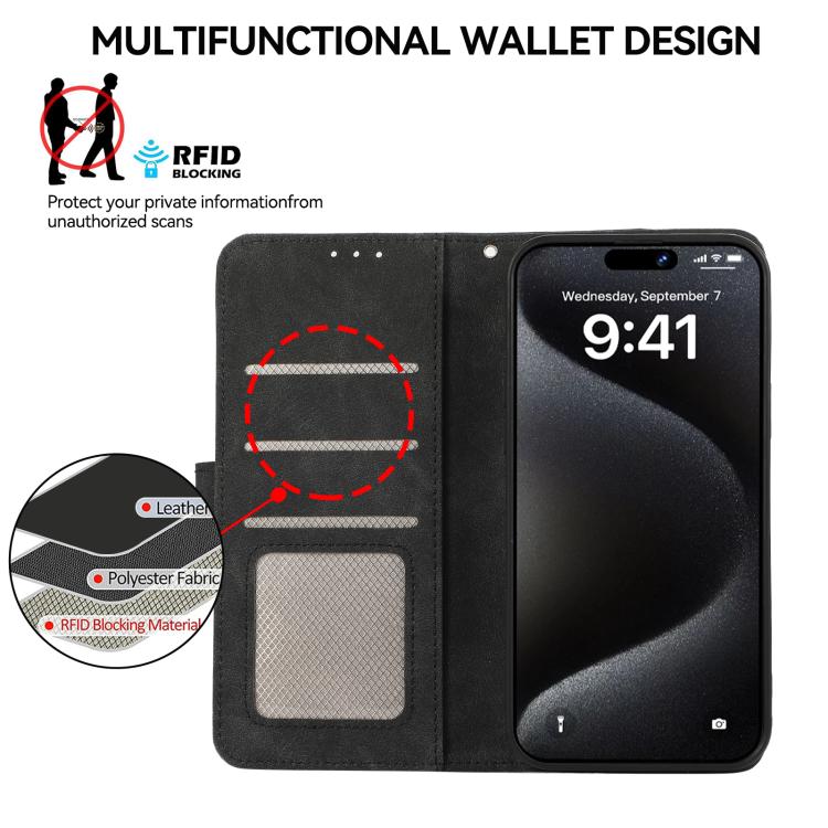 For iPhone 17 Air ABEEL Color Block Magnetic RFID Leather Phone Case(Black-Green) - free shipping - PMc TechLife - Order now!