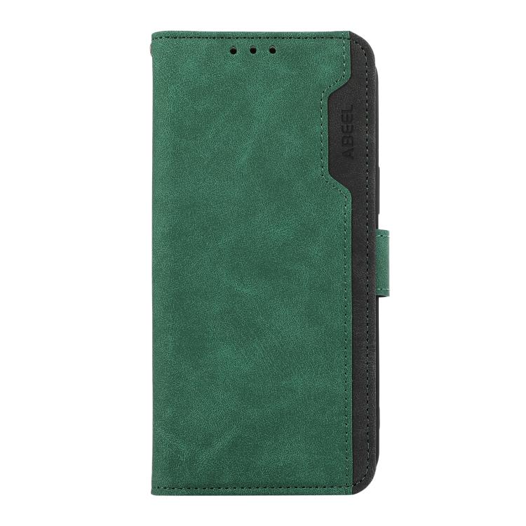 For iPhone 17 Pro Max ABEEL Color Block Magnetic RFID Leather Phone Case(Green-Black) - free shipping - PMc TechLife - Order now!