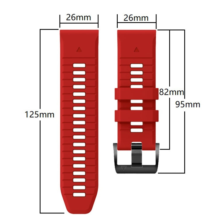 For Garmin Fenix 7X 26mm Solid Color Steel Buckle Silicone Quick Release Watch Band(Creamy White) - Watch Bands by PMC TechLife | Online Shopping South Africa | PMC TechLife