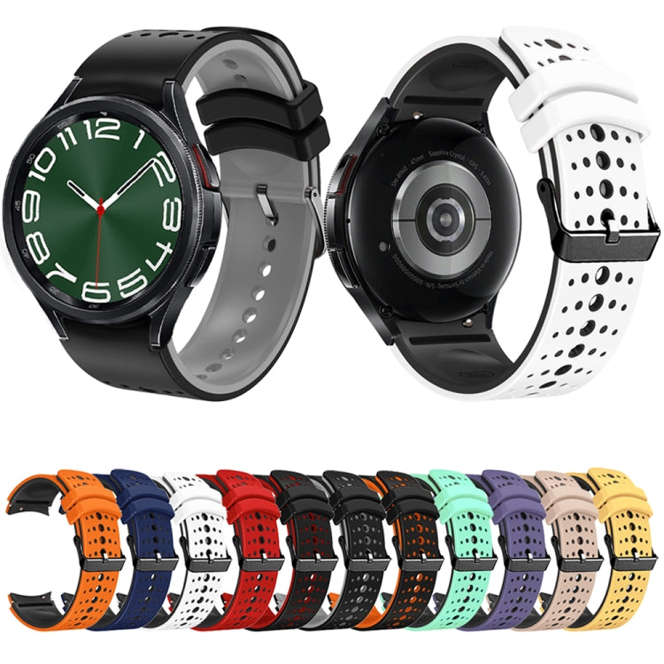For Samsung Galaxy Watch 6 Two Color Silicone Watch Band(Yellow Black) - Watch Bands by PMC TechLife | Online Shopping South Africa | PMC TechLife