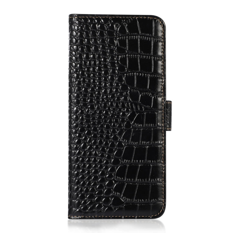 For Google Pixel 9 Crocodile Top Layer Cowhide Leather Phone Case(Black) - Google Cases by PMC TechLife | Online Shopping South Africa | PMC TechLife | Buy Now Pay Later Mobicred