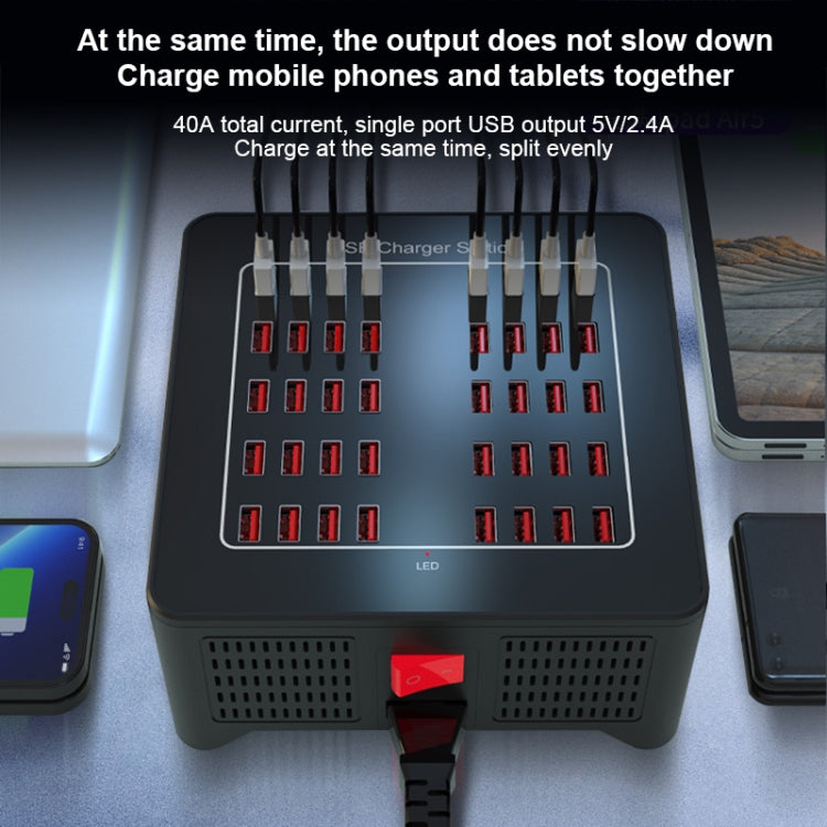 YFY-A76 200W 40 Ports USB Smart Charging Station(EU Plug) - Multifunction Charger by PMC Jewellery | Online Shopping South Africa | PMC Jewellery | Buy Now Pay Later Mobicred