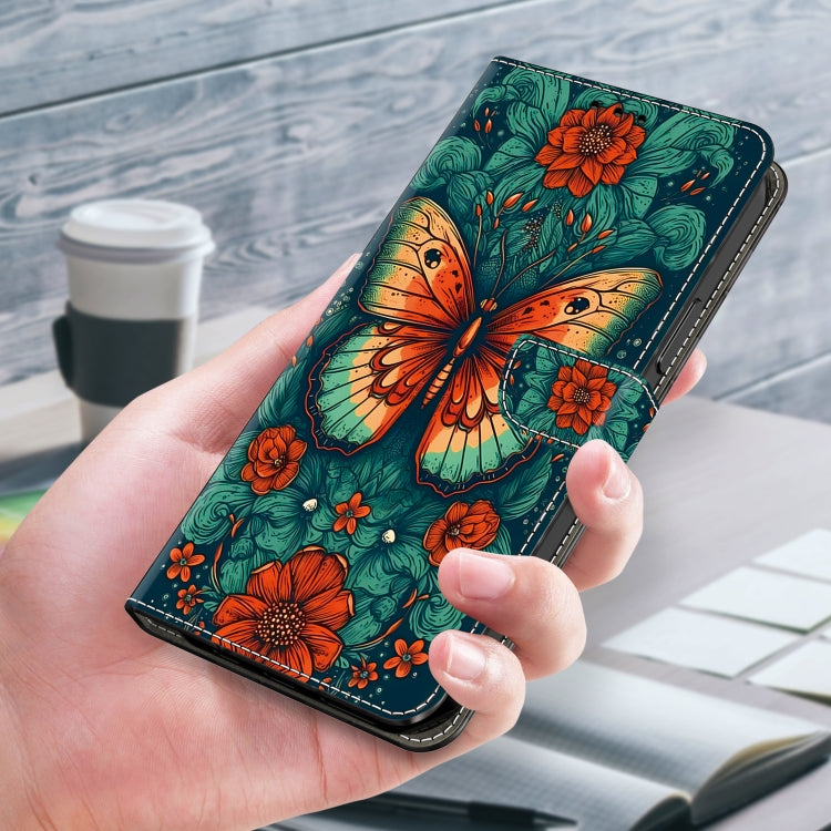 For Google Pixel 9 Crystal Painted Leather Phone case(Flower Butterfly) - Google Cases by PMC TechLife | Online Shopping South Africa | PMC TechLife | Buy Now Pay Later Mobicred