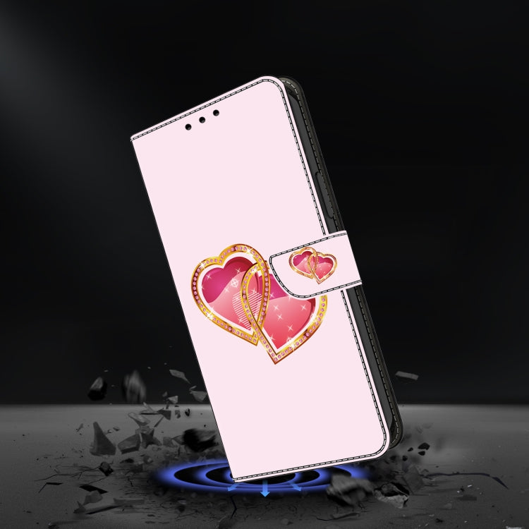 For Google Pixel 9 Pro Crystal Painted Leather Phone case(Love Peach) - Google Cases by PMC TechLife | Online Shopping South Africa | PMC TechLife | Buy Now Pay Later Mobicred