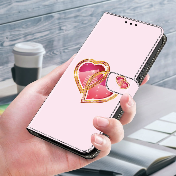 For Google Pixel 9 Pro Crystal Painted Leather Phone case(Love Peach) - Google Cases by PMC TechLife | Online Shopping South Africa | PMC TechLife | Buy Now Pay Later Mobicred