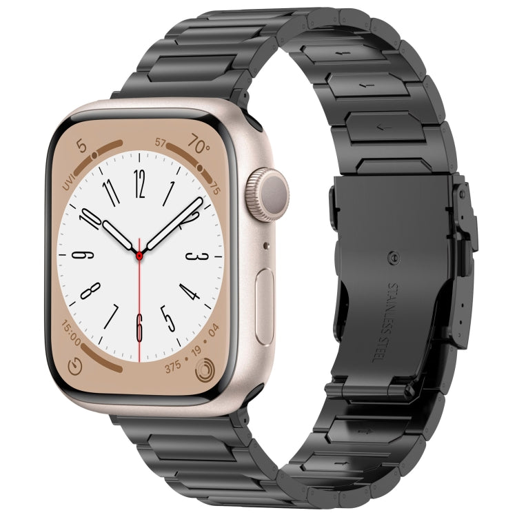 For Apple Watch SE 2023 44mm I-Shaped Titanium Metal Watch Band(Black) - Watch Bands by PMC TechLife | Online Shopping South Africa | PMC TechLife