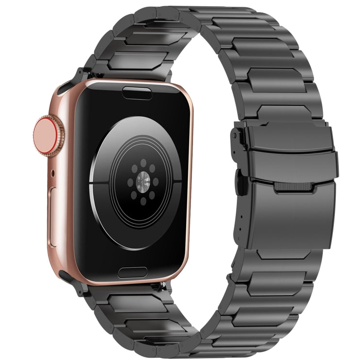 For Apple Watch SE 2023 40mm I-Shaped Titanium Metal Watch Band(Black) - Watch Bands by PMC TechLife | Online Shopping South Africa | PMC TechLife