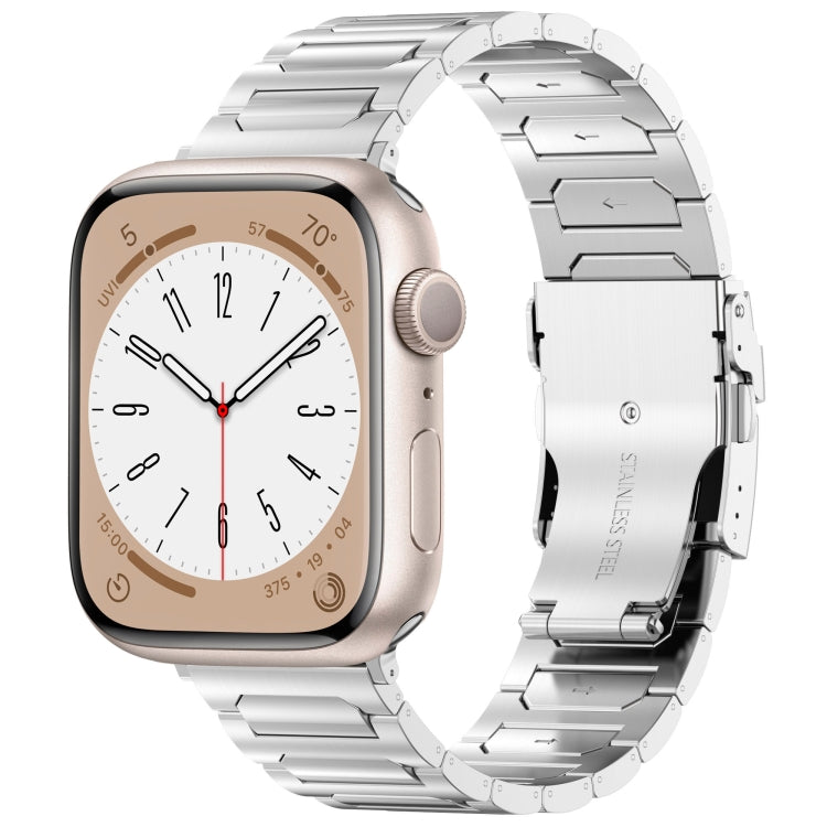 For Apple Watch Series 6 40mm I-Shaped Titanium Metal Watch Band(Mirror Silver) - Watch Bands by PMC TechLife | Online Shopping South Africa | PMC TechLife