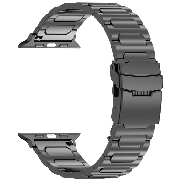 For Apple Watch Series 6 44mm I-Shaped Titanium Metal Watch Band(Black) - Watch Bands by PMC TechLife | Online Shopping South Africa | PMC TechLife