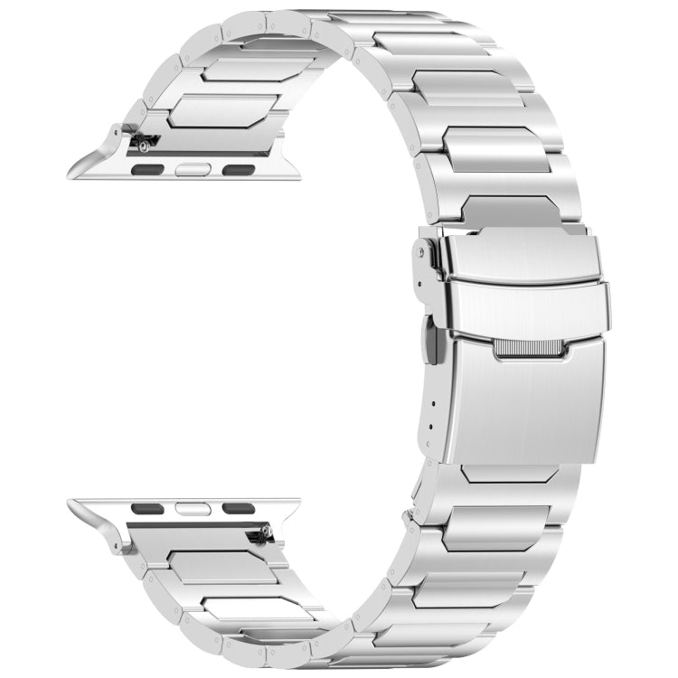 For Apple Watch Series 5 44mm I-Shaped Titanium Metal Watch Band(Mirror Silver) - Watch Bands by PMC TechLife | Online Shopping South Africa | PMC TechLife