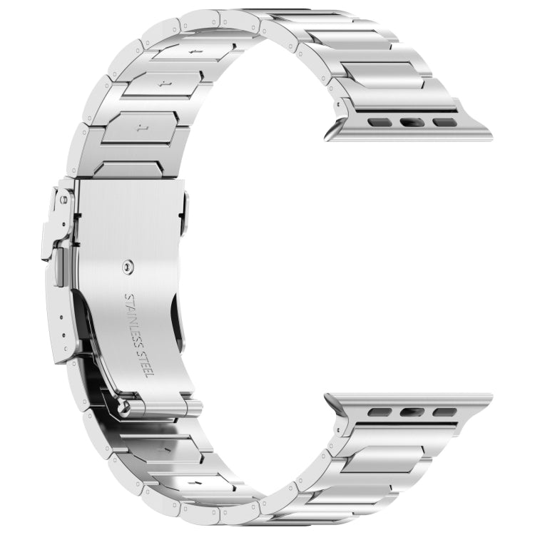 For Apple Watch Series 5 40mm I-Shaped Titanium Metal Watch Band(Mirror Silver) - Watch Bands by PMC TechLife | Online Shopping South Africa | PMC TechLife