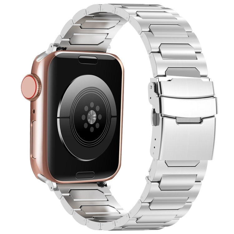 For Apple Watch Series 5 40mm I-Shaped Titanium Metal Watch Band(Mirror Silver) - Watch Bands by PMC TechLife | Online Shopping South Africa | PMC TechLife