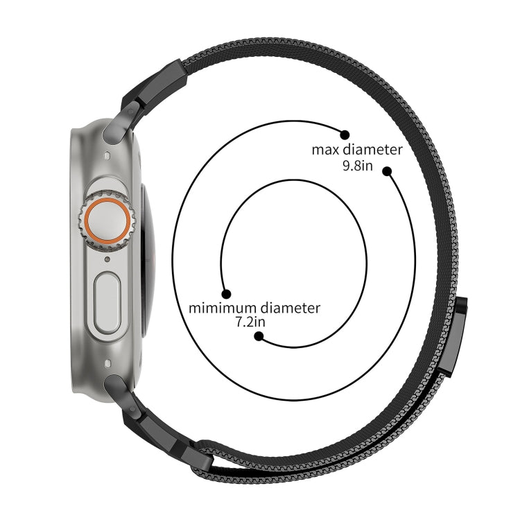 For Apple Watch Ultra 2 49mm Mecha Style Milanese Metal Watch Band(Titanium Silver) - Watch Bands by PMC TechLife | Online Shopping South Africa | PMC TechLife | Buy Now Pay Later Mobicred