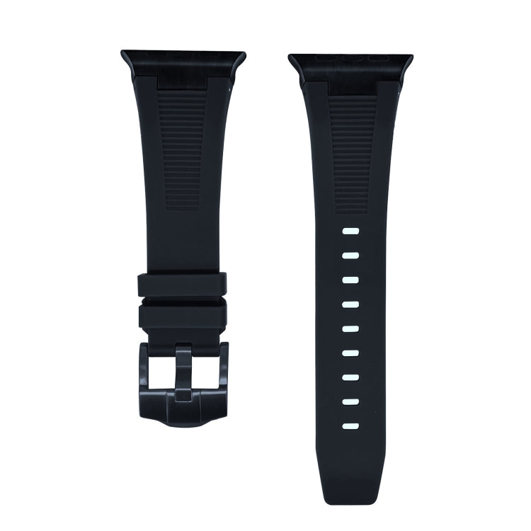 For Apple Watch Series 8 45mm Loners Liquid Silicone Watch Band(Black Black) - free shipping - PMC TechLife - Order now!