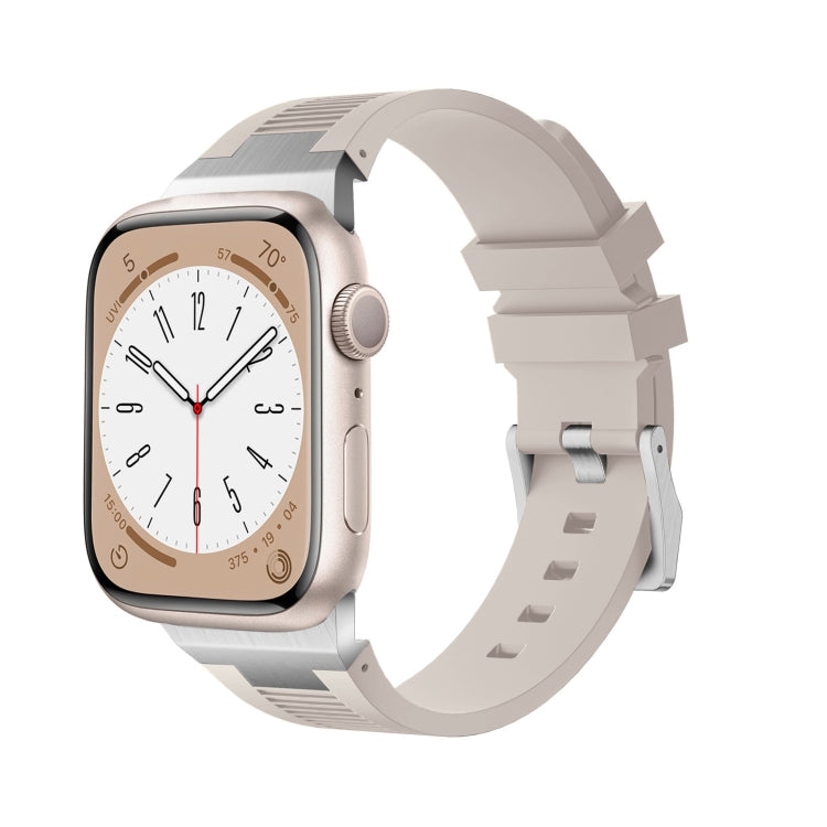 For Apple Watch SE 2022 44mm Loners Liquid Silicone Watch Band(Silver Starlight) - Watch Bands by PMC TechLife | Online Shopping South Africa | PMC TechLife | Buy Now Pay Later Mobicred