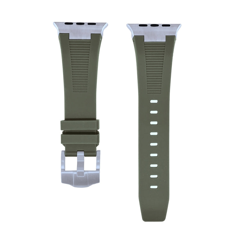 For Apple Watch Series 5 44mm Loners Liquid Silicone Watch Band(Titanium Green) - Watch Bands by PMC TechLife | Online Shopping South Africa | PMC TechLife