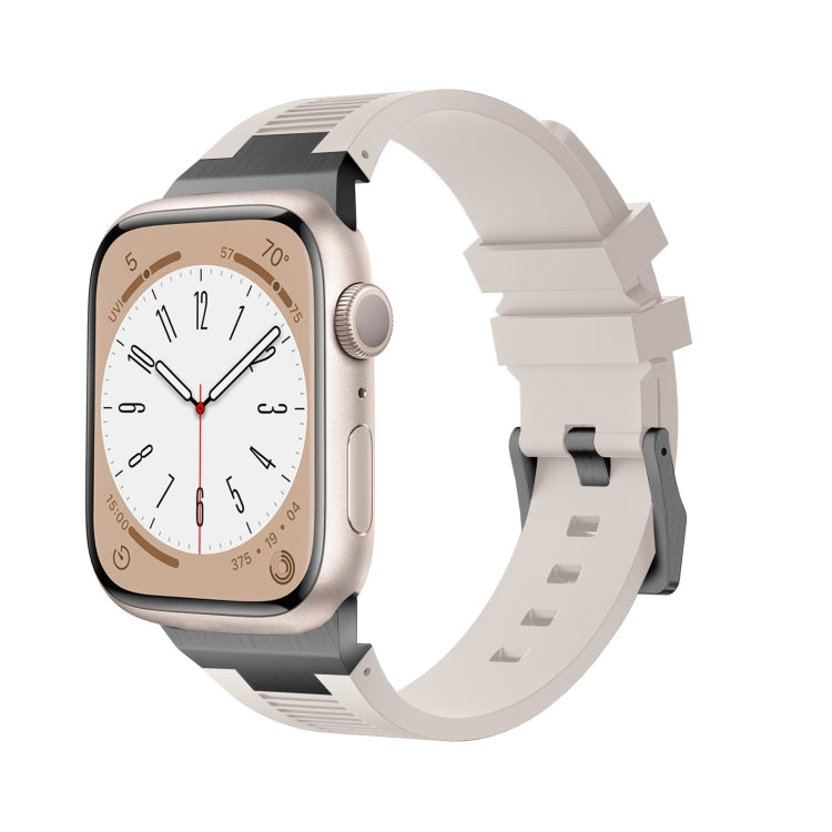 For Apple Watch Series 3 42mm Loners Liquid Silicone Watch Band(Black Starlight) - Watch Bands by PMC TechLife | Online Shopping South Africa | PMC TechLife