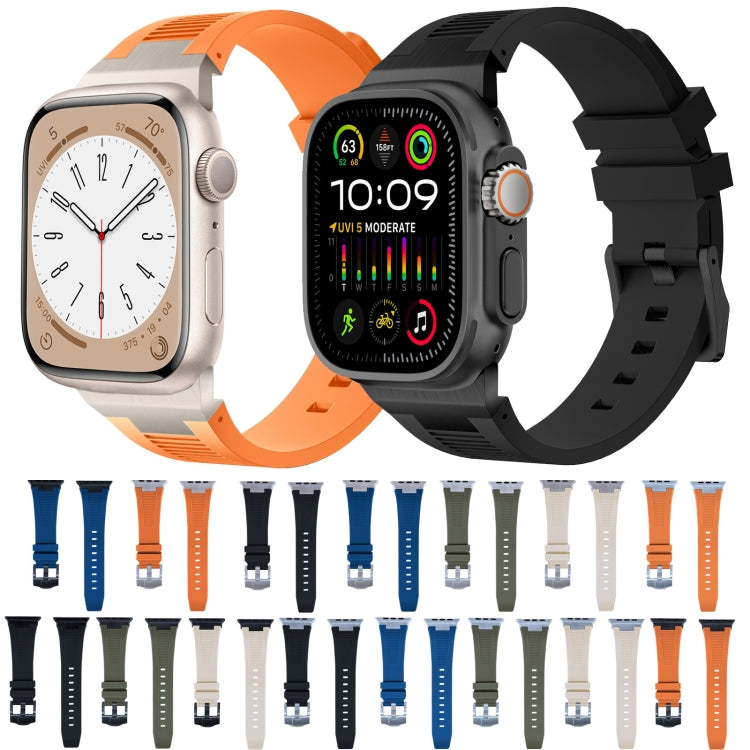 For Apple Watch Series 4 44mm Loners Liquid Silicone Watch Band(Silver Starlight) - Watch Bands by PMC TechLife | Online Shopping South Africa | PMC TechLife | Buy Now Pay Later Mobicred