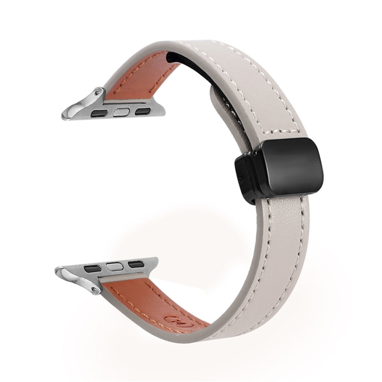 For Apple Watch Series 2 42mm Slim Magnetic Buckle Genuine Leather Watch Band(Plain Grey) - free shipping - PMC TechLife - Order now!