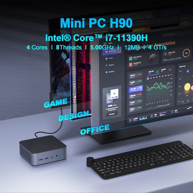 GXMO H90 Windows 11 Intel Core i7 11390H Processor Mini Computer, Specification:Without RAM & SSD - free shipping - PMc TechLife - Order now!
