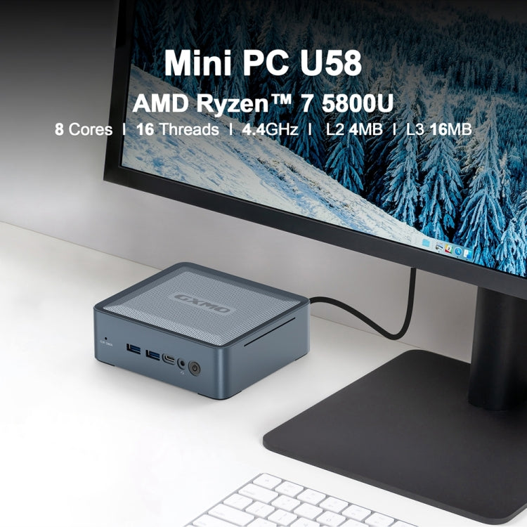 GXMO U58 Windows 11 AMD Ryzen 7-5825U 8 Core Processor Mini Computer, Specification:Without RAM & SSD - free shipping - PMc TechLife - Order now!