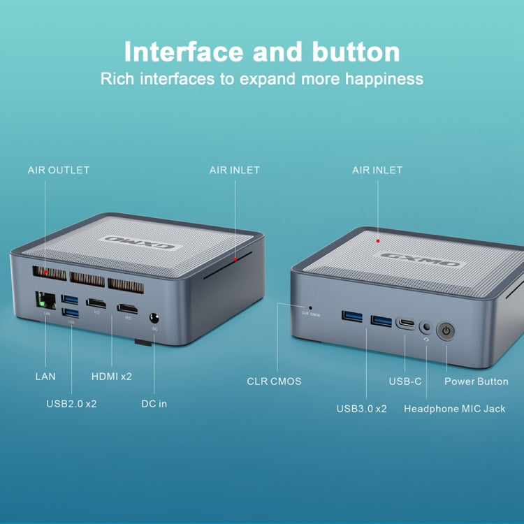 GXMO U58 Windows 11 AMD Ryzen 7-5825U 8 Core Processor Mini Computer, Specification:Without RAM & SSD - free shipping - PMc TechLife - Order now!