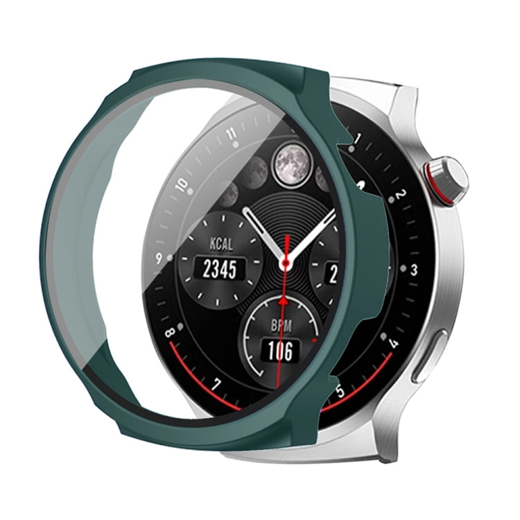 For Aigo Smart Watch V8 PC + Tempered Film Integrated Watch Protective Case(Dark Green) - Watch Case by PMC TechLife | Online Shopping South Africa | PMC TechLife